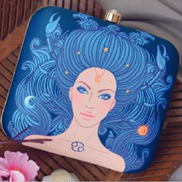 Cancer Sun Sign Customized Clutch with Name - Uncommongifts.in